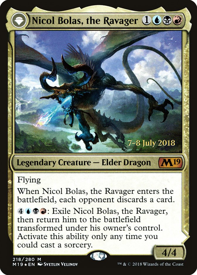 Nicol Bolas, the Ravager // Nicol Bolas, the Arisen [Core Set 2019 Prerelease Promos] | Total Play