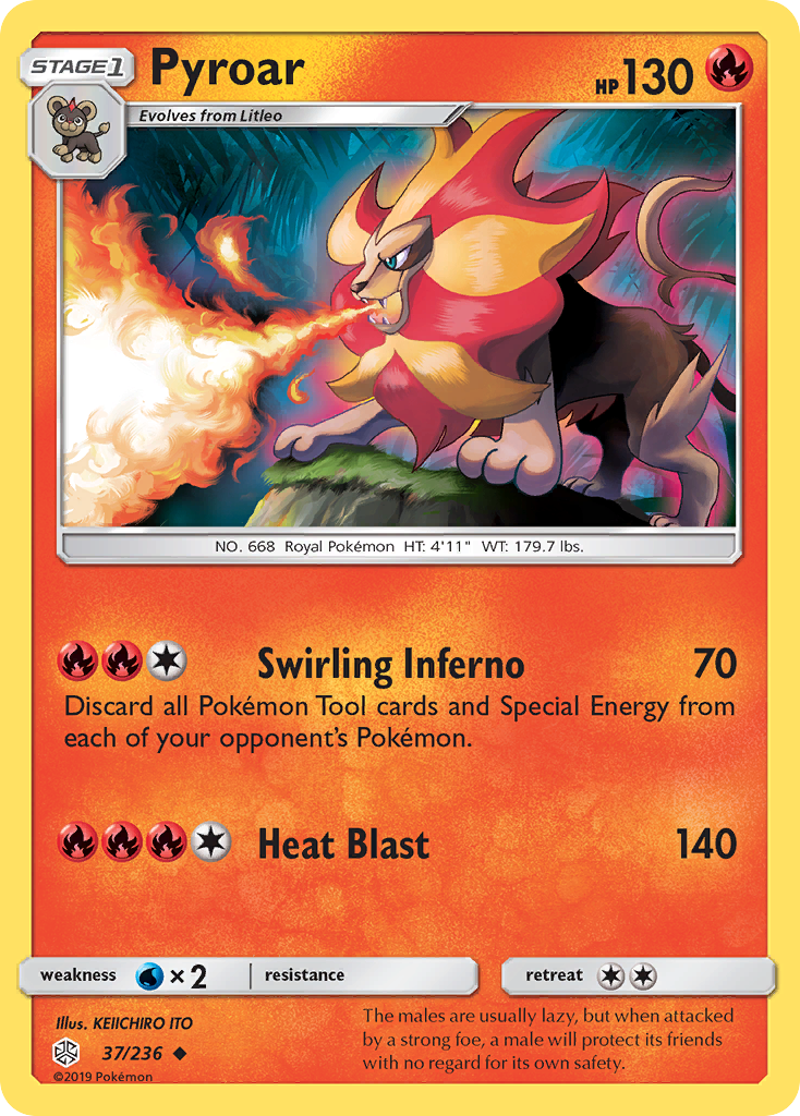 Pyroar (37/236) [Sun & Moon: Cosmic Eclipse] | Total Play
