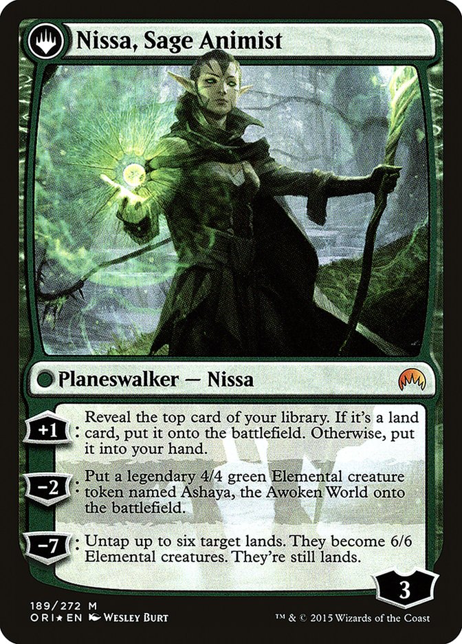 Nissa, Vastwood Seer // Nissa, Sage Animist [Magic Origins Prerelease Promos] | Total Play