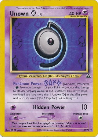 Unown [D] (47/75) [Neo Discovery Unlimited] | Total Play