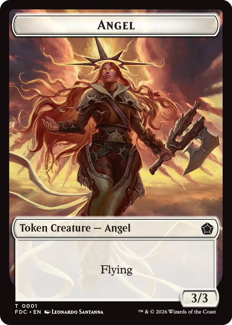 Angel (0001) // Angel (0002) Double-Sided Token [Foundations Commander Tokens] | Total Play