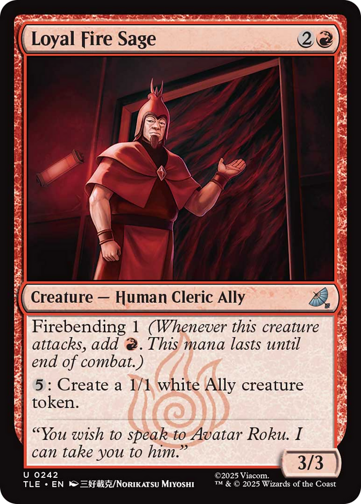 Loyal Fire Sage [Avatar: The Last Airbender: Eternal-Legal] | Total Play