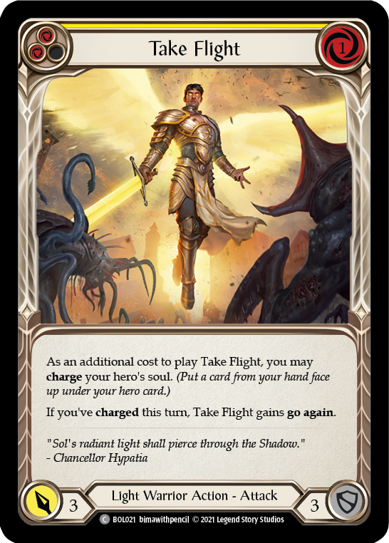 Take Flight (Yellow) [BOL021] (Monarch Boltyn Blitz Deck) | Total Play