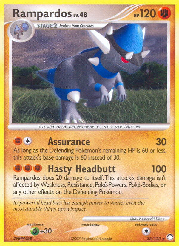 Rampardos (33/123) (Cosmos Holo) (Theme Deck Exclusive) [Diamond & Pearl: Mysterious Treasures] | Total Play