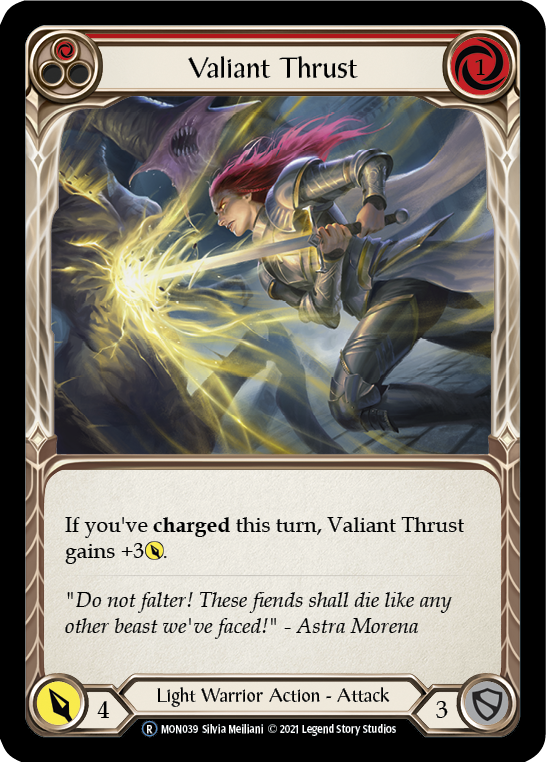 Valiant Thrust (Red) [U-MON039] (Monarch Unlimited)  Unlimited Normal | Total Play