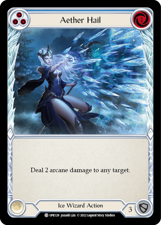 Aether Hail (Blue) [UPR129] (Uprising)  Rainbow Foil | Total Play