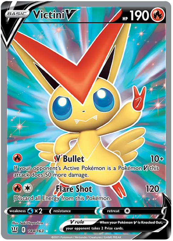 Victini V (144/163) [Sword & Shield: Battle Styles] | Total Play