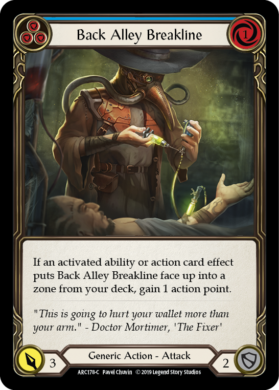 Back Alley Breakline (Blue) [ARC178-C] (Arcane Rising)  1st Edition Rainbow Foil | Total Play