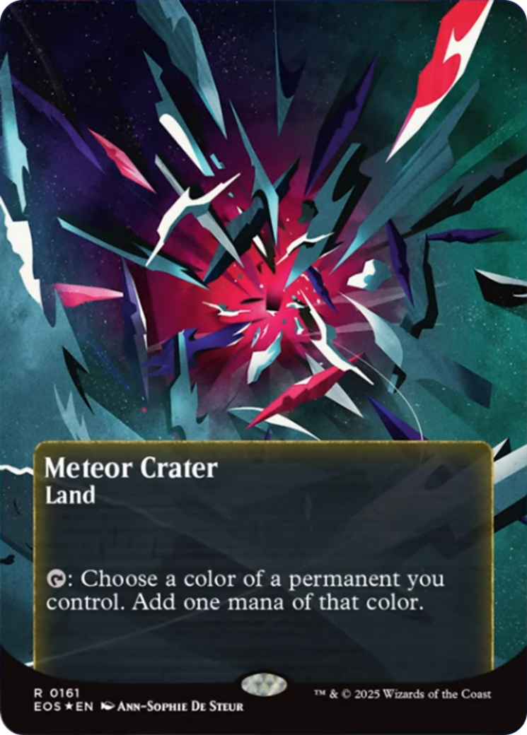 Meteor Crater (0161) (Borderless) (Galaxy Foil) [Edge of Eternities: Stellar Sights] | Total Play