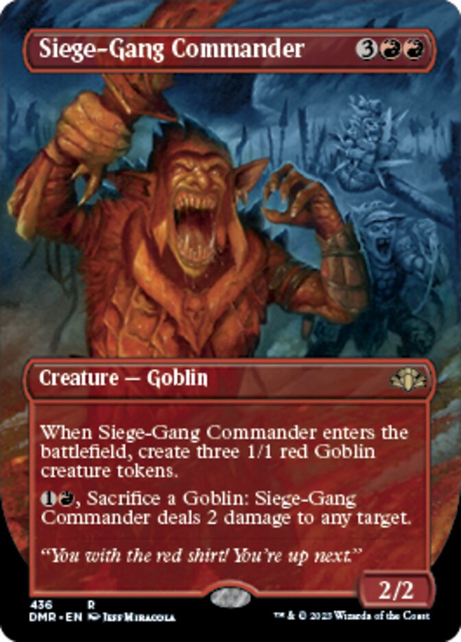Siege-Gang Commander (Borderless Alternate Art) [Dominaria Remastered] | Total Play