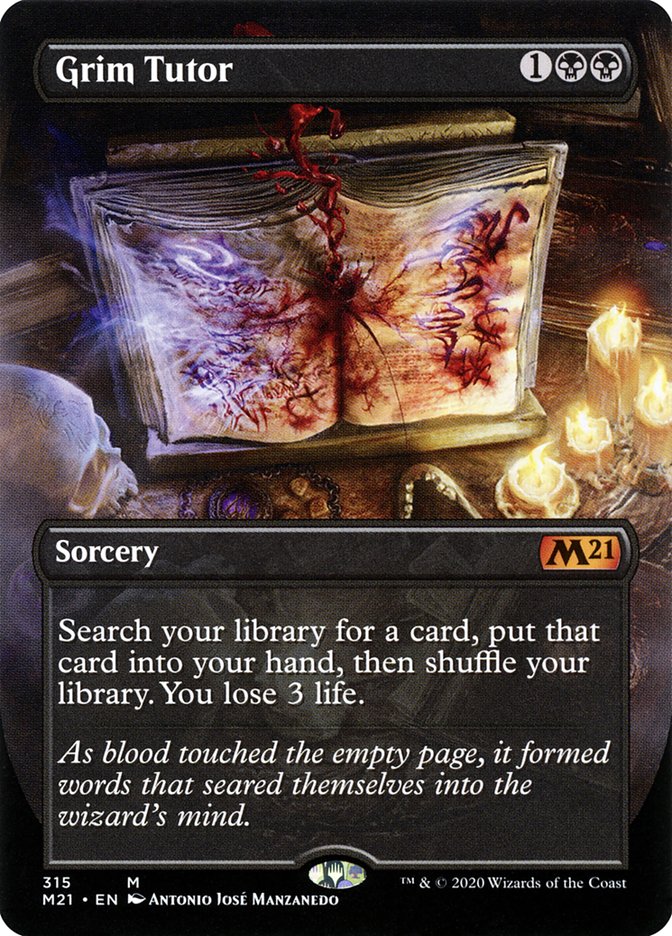 Grim Tutor (Borderless Alternate Art) [Core Set 2021] | Total Play