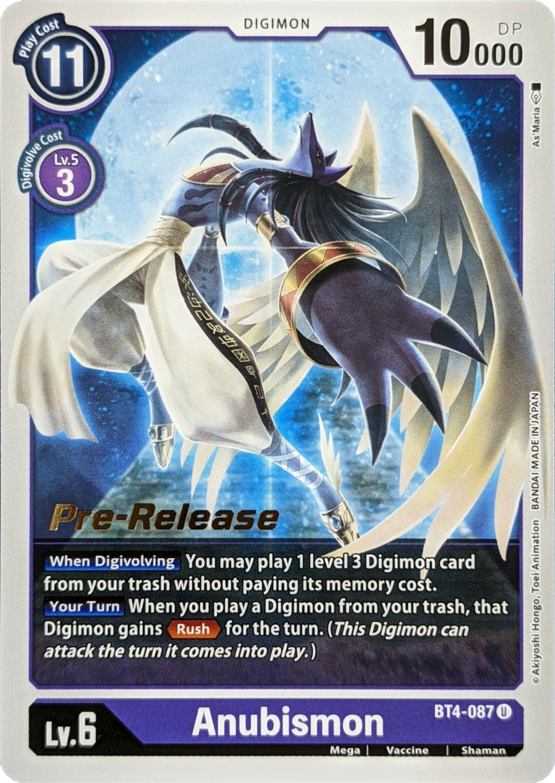 Anubismon [BT4-087] [Great Legend Pre-Release Promos] | Total Play