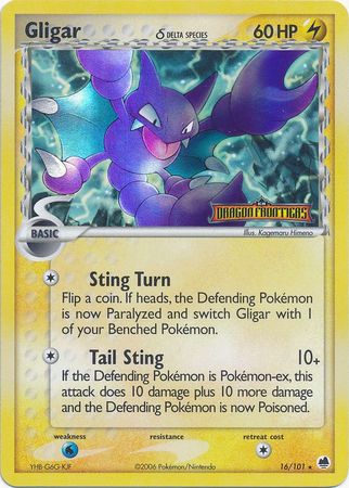 Gligar (16/101) (Delta Species) (Stamped) [EX: Dragon Frontiers] | Total Play