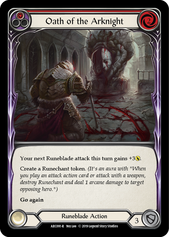 Oath of the Arknight (Red) [ARC091-R] (Arcane Rising)  1st Edition Normal | Total Play