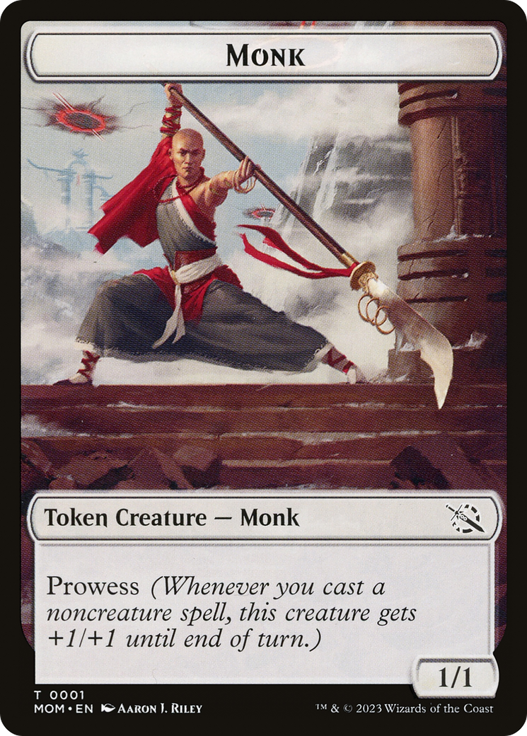 Monk // Spirit (14) Double-Sided Token [March of the Machine Tokens] | Total Play