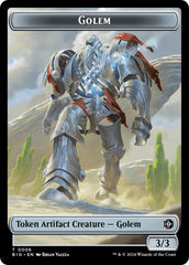 Mercenary // Golem Double-Sided Token [Outlaws of Thunder Junction Tokens] | Total Play