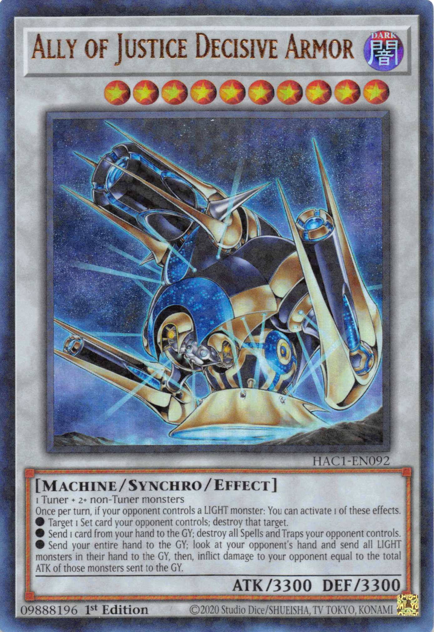 Ally of Justice Decisive Armor (Duel Terminal) [HAC1-EN092] Parallel Rare | Total Play