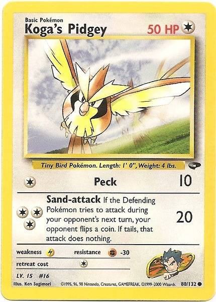 Koga's Pidgey (80/132) [Gym Challenge Unlimited] | Total Play