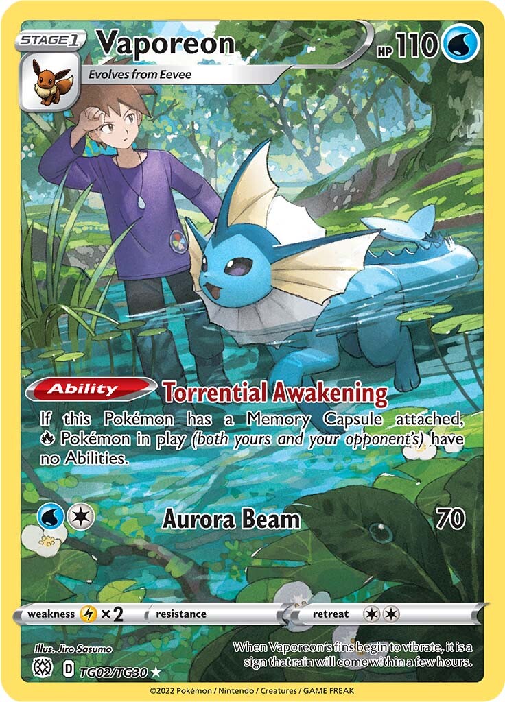 Vaporeon (TG02/TG30) [Sword & Shield: Brilliant Stars] | Total Play