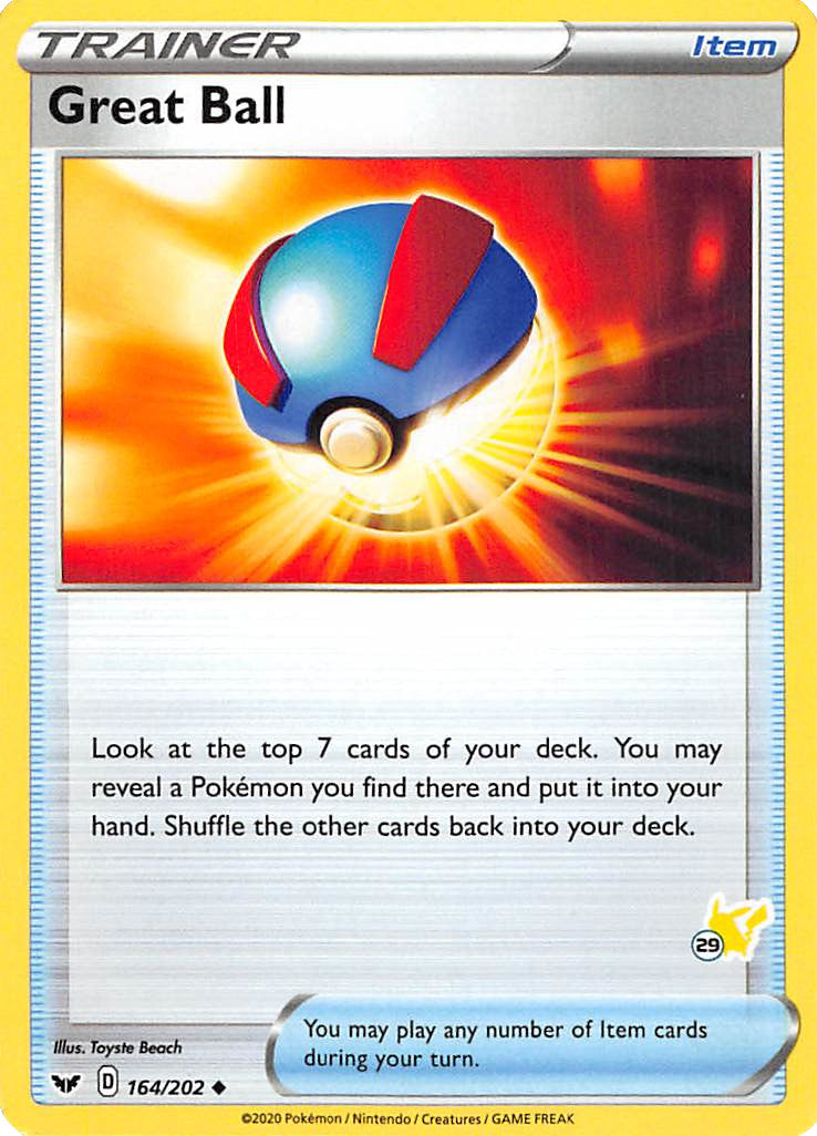 Great Ball (164/202) (Pikachu Stamp #29) [Battle Academy 2022] | Total Play