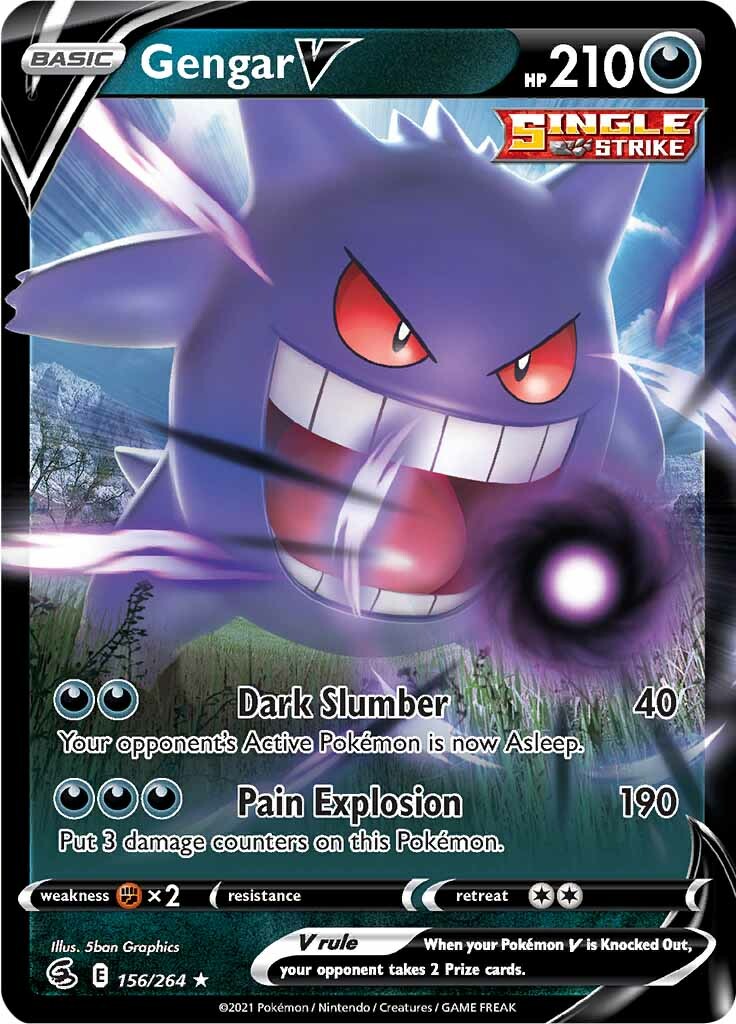 Gengar V (156/264) [Sword & Shield: Fusion Strike] | Total Play