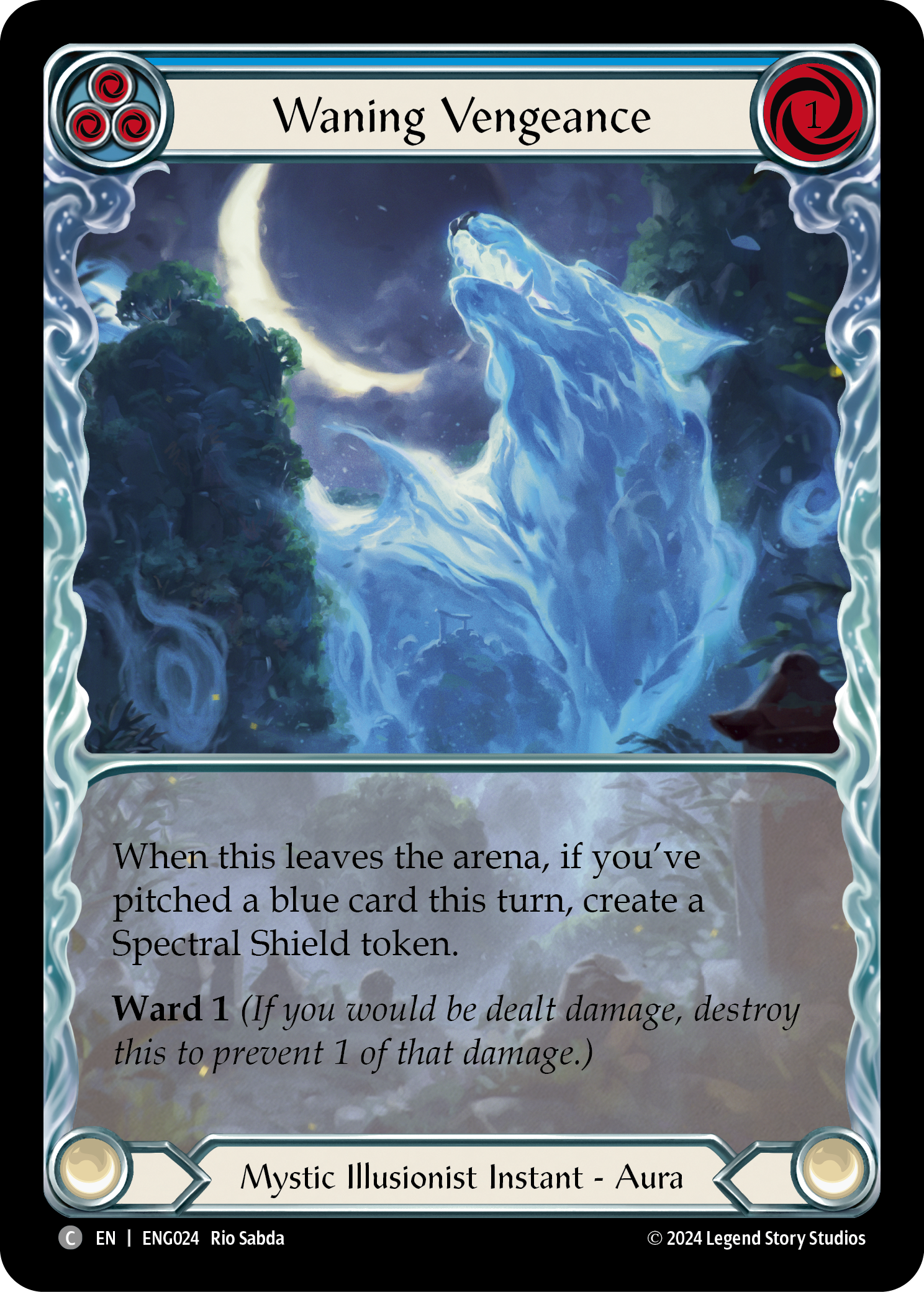 Waning Vengeance (Blue) [ENG024] (Part the Mistveil Enigma Blitz Deck) | Total Play