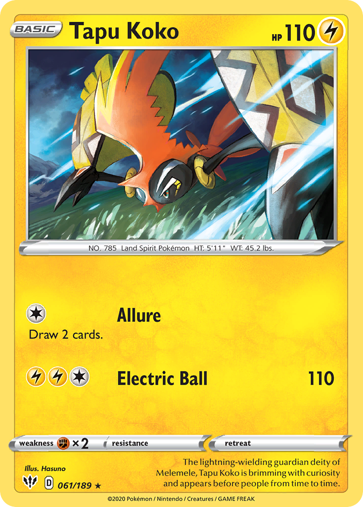 Tapu Koko (061/189) [Sword & Shield: Darkness Ablaze] | Total Play