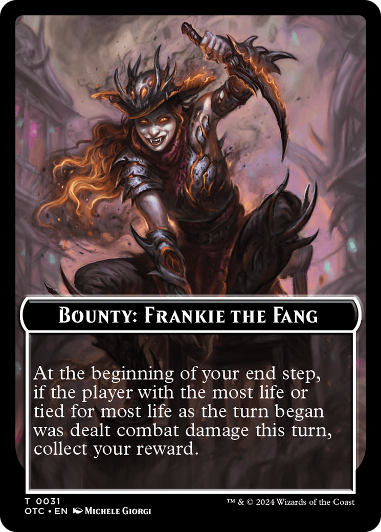 Bounty: Frankie the Fang // Bounty Rules Double-Sided Token [Outlaws of Thunder Junction Commander Tokens] | Total Play