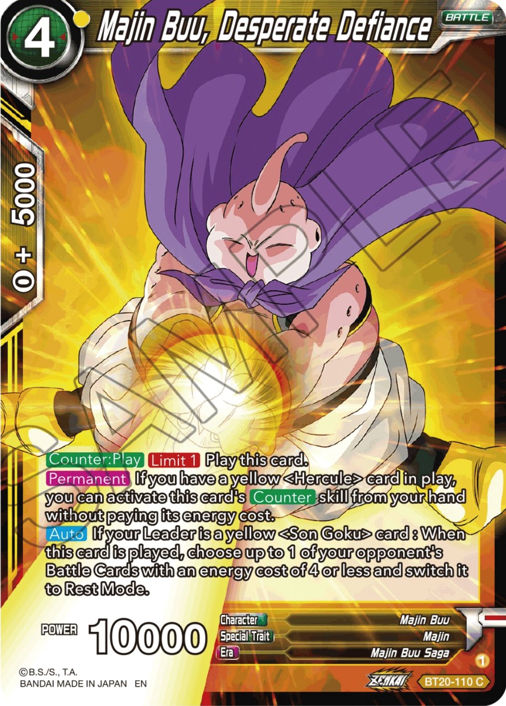 Majin Buu, Desperate Defiance (BT20-110) [Power Absorbed] | Total Play
