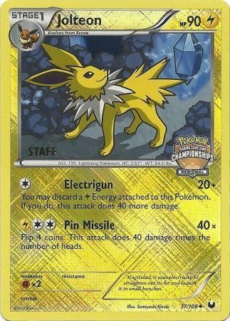 Jolteon (37/108) (Regional Championship 2013 Promo Staff) [Black & White: Dark Explorers] | Total Play