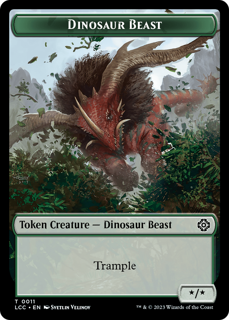 Dinosaur Beast // Dinosaur Double-Sided Token [The Lost Caverns of Ixalan Commander Tokens] | Total Play