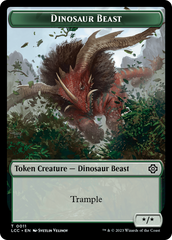 Dinosaur Beast // Dinosaur Double-Sided Token [The Lost Caverns of Ixalan Commander Tokens] | Total Play