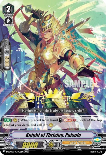 Knight of Thriving, Palsolo (BCS2022/VGV02EN) [Bushiroad Event Cards] | Total Play
