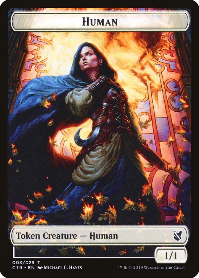 Treasure // Human Double-Sided Token [Commander 2019 Tokens] | Total Play