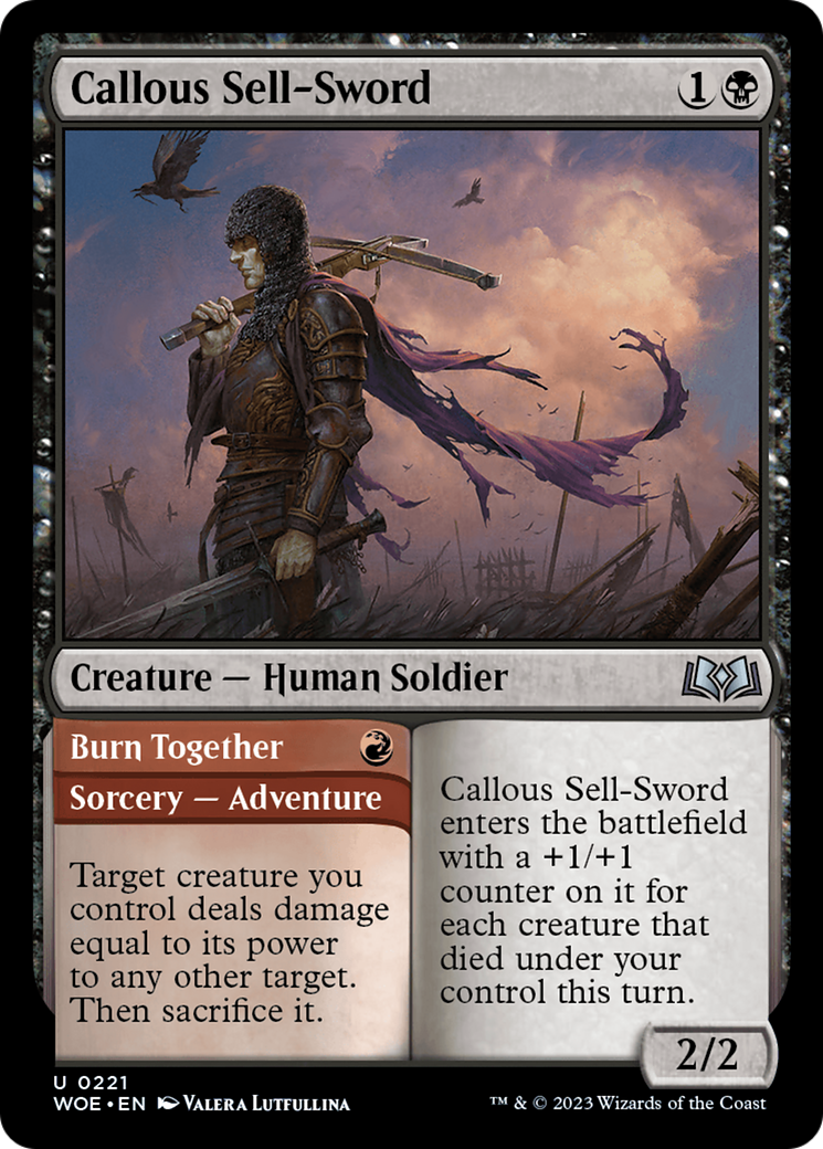 Callous Sell-Sword // Burn Together [Wilds of Eldraine] | Total Play