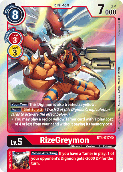 RizeGreymon [BT4-017] [Great Legend] | Total Play