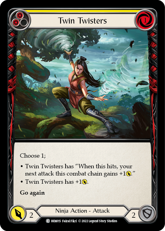 Twin Twisters (Yellow) [BEN015] (Outsiders Benji Blitz Deck) | Total Play