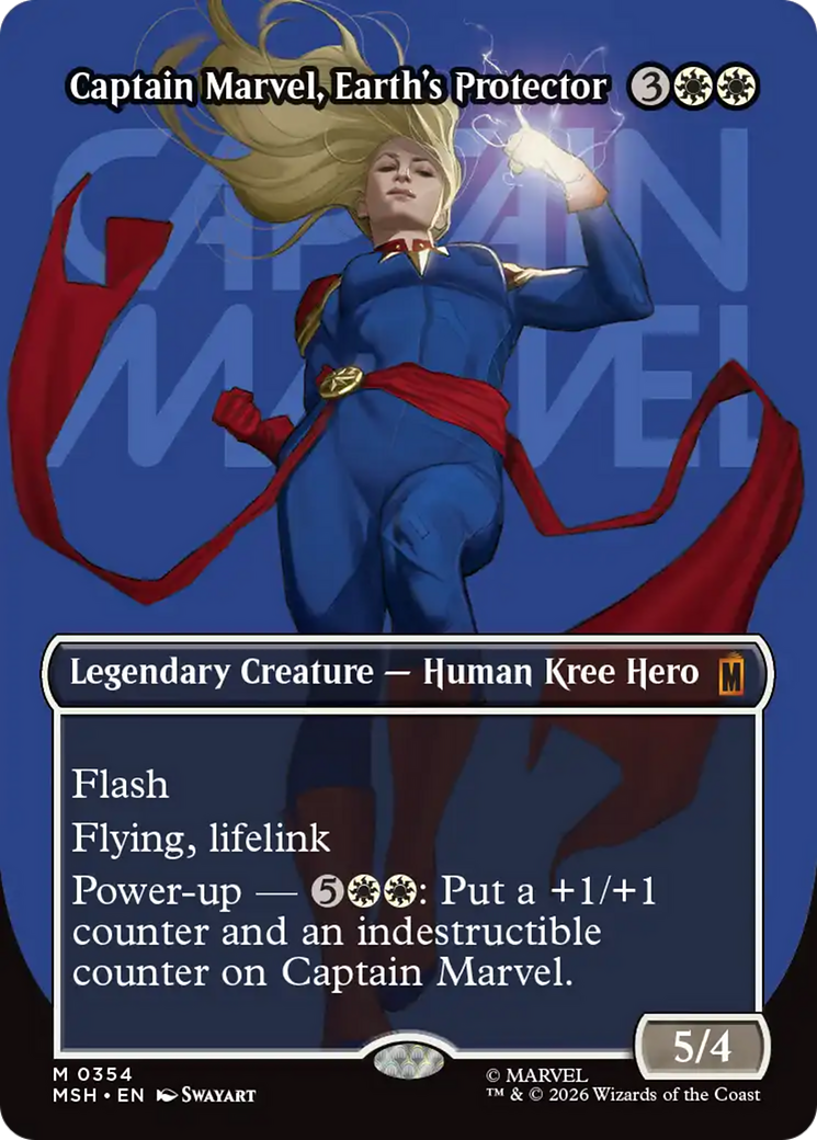 Captain Marvel, Earth's Protector (Borderless) (0354) [Marvel Super Heroes] | Total Play