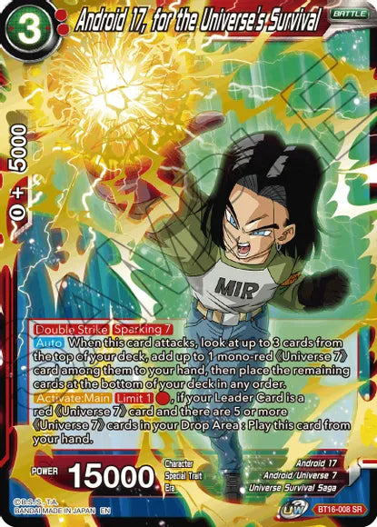 Android 17, for the Universe's Survival (BT16-008) [Realm of the Gods] | Total Play