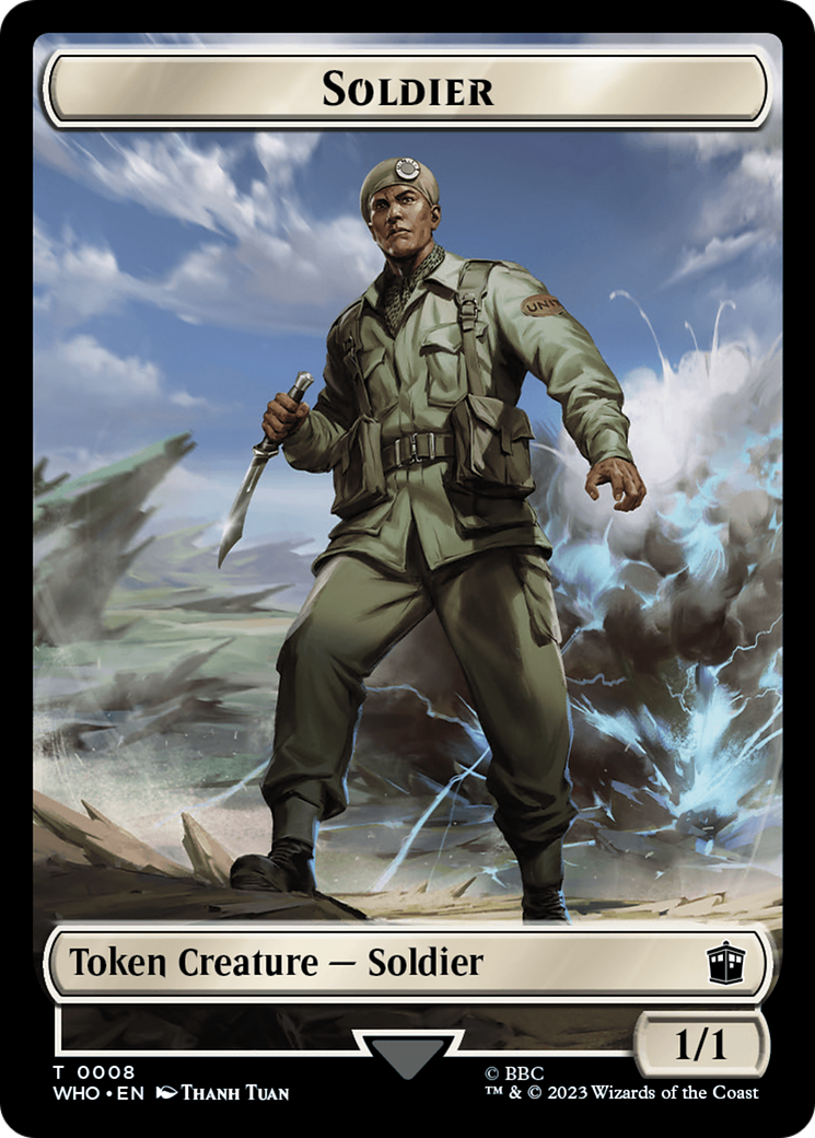 Soldier // Dinosaur Double-Sided Token [Doctor Who Tokens] | Total Play