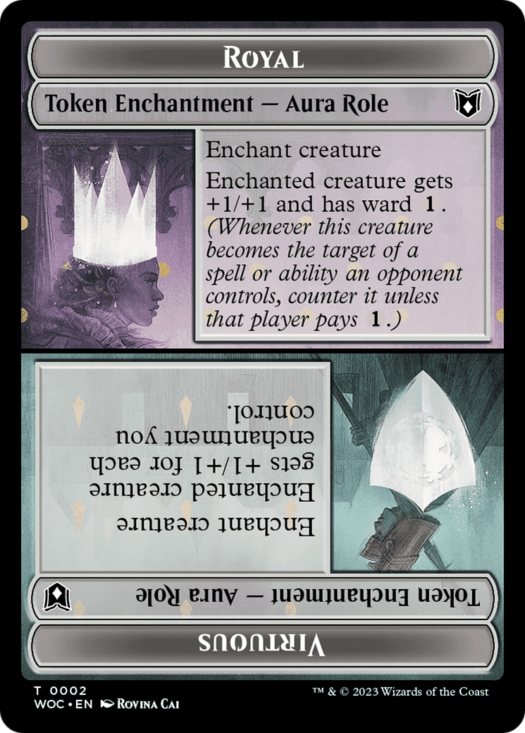 Copy // Royal Role / Virtuous Role Double-Sided Token [Wilds of Eldraine Commander Tokens] | Total Play