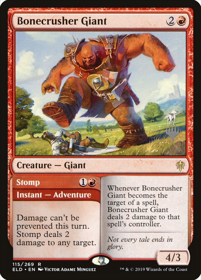 Bonecrusher Giant // Stomp (Promo Pack) [Throne of Eldraine Promos] | Total Play