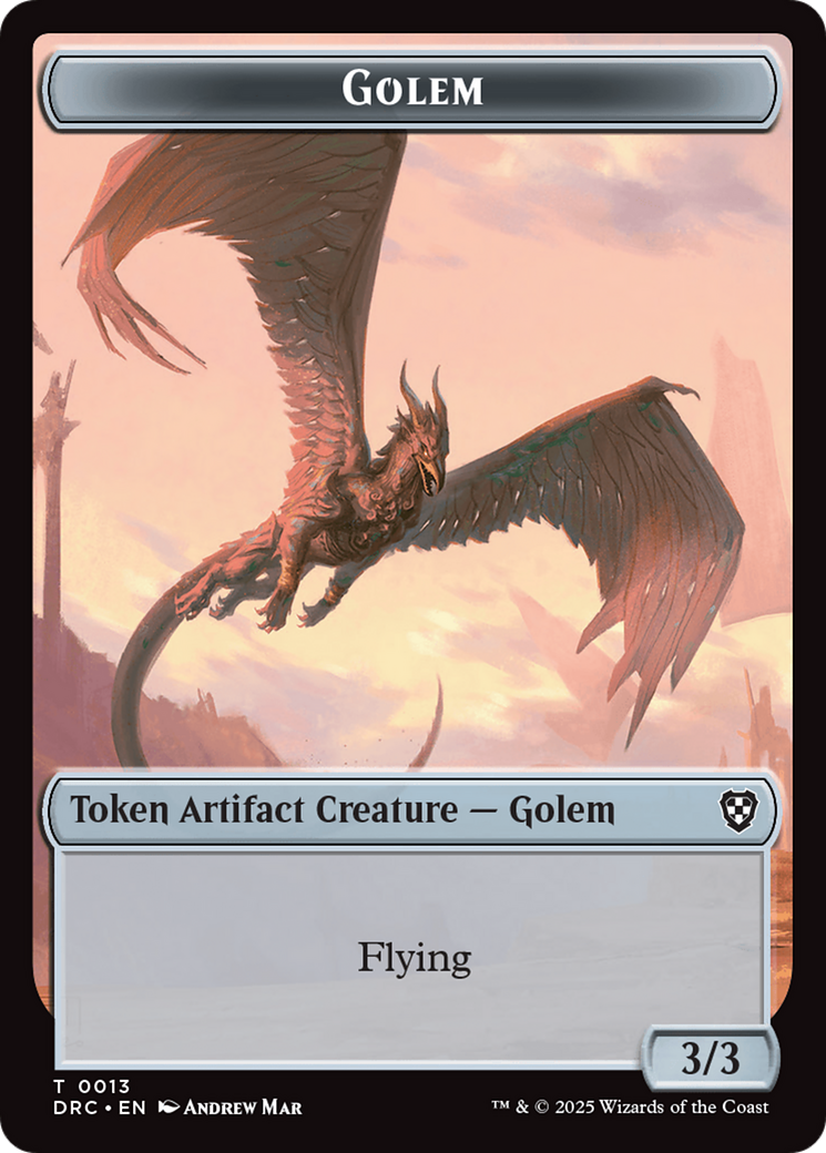 Golem (0013) // Nalaar Aetherjet Double-Sided Token [Aetherdrift Tokens] | Total Play