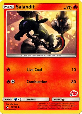 Salandit (25/156) (Charizard Stamp #13) [Battle Academy 2020] | Total Play
