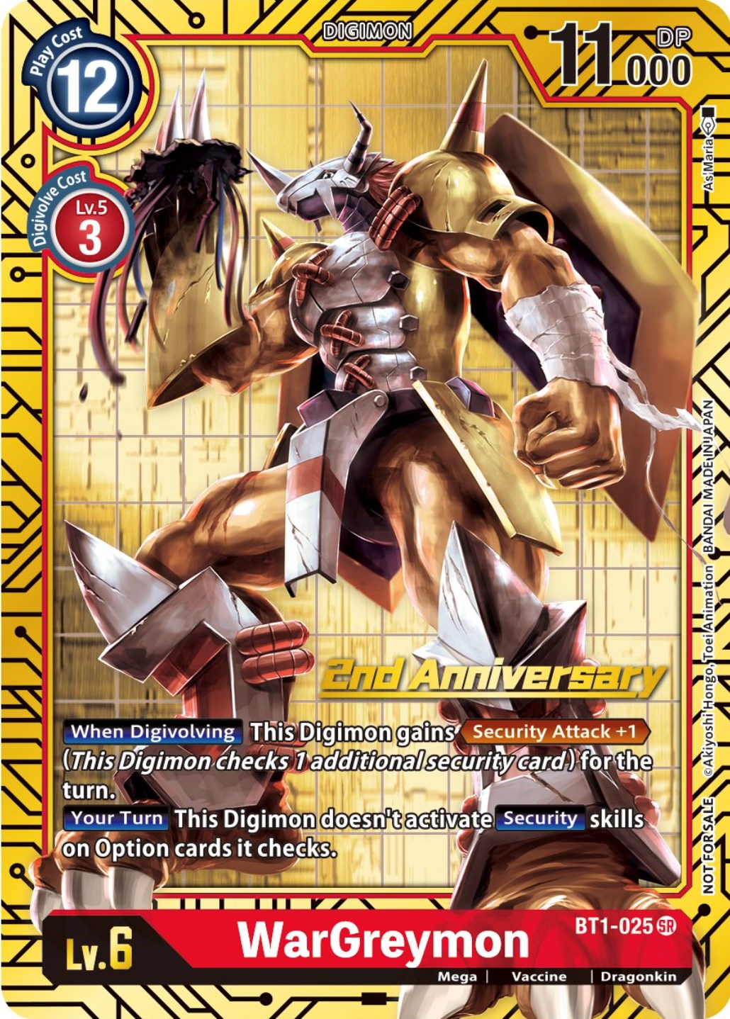 WarGreymon [BT1-025] (2nd Anniversary Card Set) [Release Special Booster Promos] | Total Play