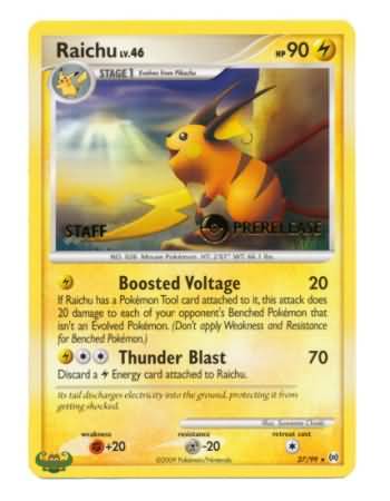 Raichu (27/99) (Staff Prerelease Promo) [Nintendo: Black Star Promos] | Total Play