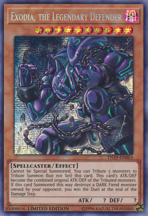 Exodia, the Legendary Defender [TN19-EN003] Prismatic Secret Rare | Total Play