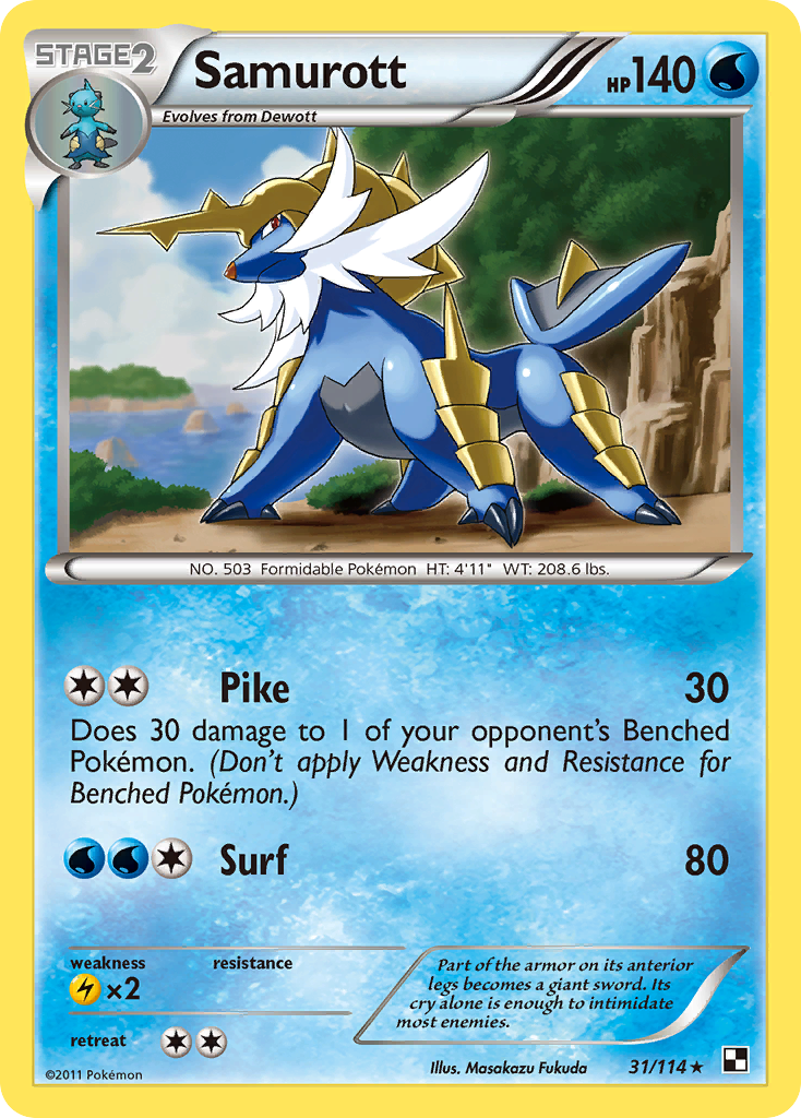 Samurott (31/114) [Black & White: Base Set] | Total Play