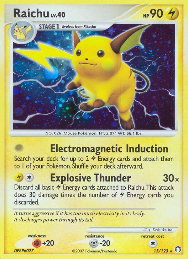 Raichu (15/123) [Diamond & Pearl: Mysterious Treasures] | Total Play