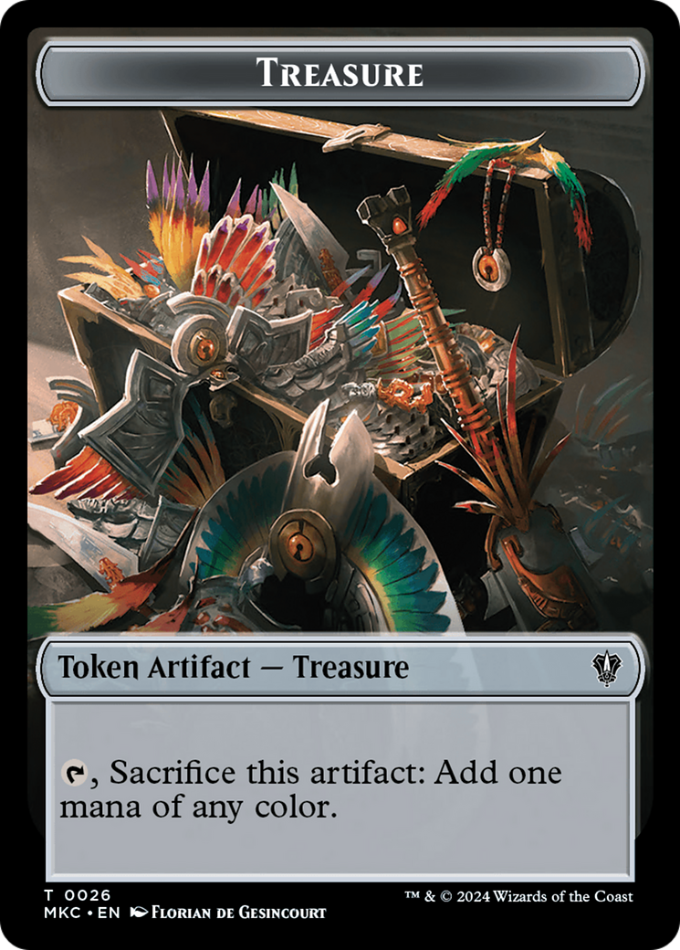 Gold // Treasure Double-Sided Token [Murders at Karlov Manor Commander Tokens] | Total Play